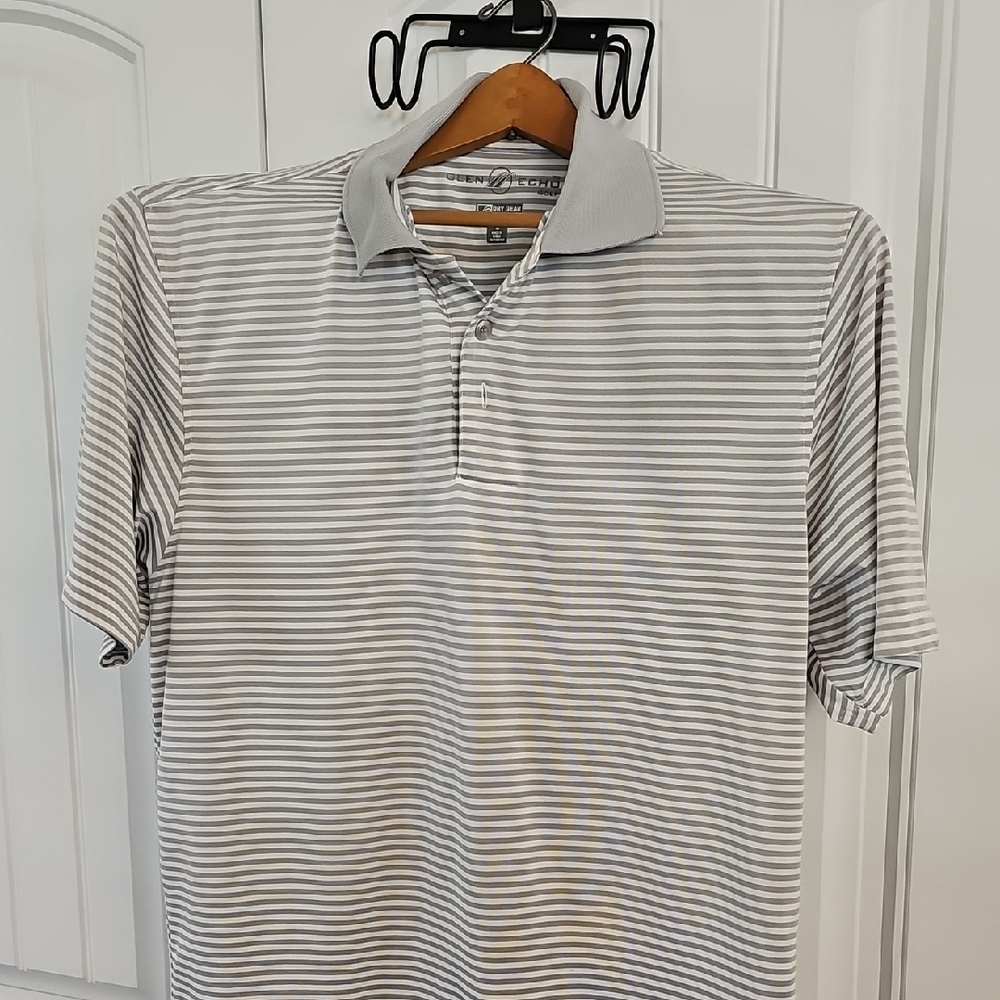 Men's Polo Shirt in Gray Stripes